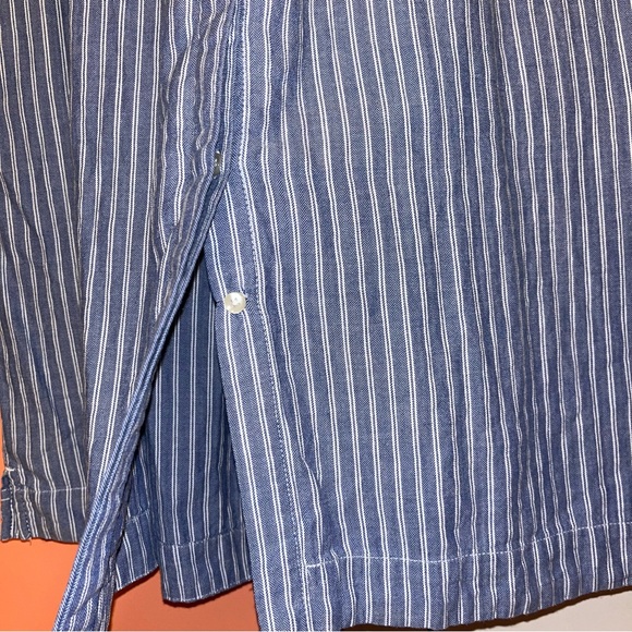 Isabella Sinclair Anthropologie Piper Blue Striped Shirt Dress - Picture 10 of 15